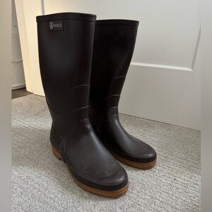 Aigle Dark Boots with Tan Soles